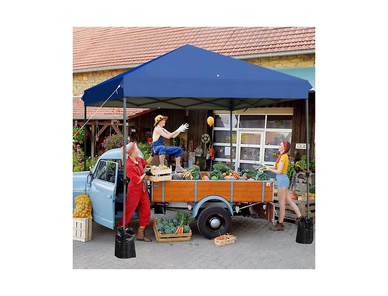 Slickblue 8 x 8 Feet Outdoor Pop-up Canopy Tent with Portable Roller Bag and Sand Bags