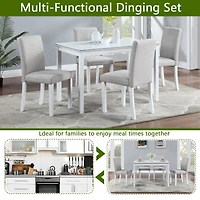 Streamdale Luxurious 5-Pc Dining Set with Crystals & Upholstery