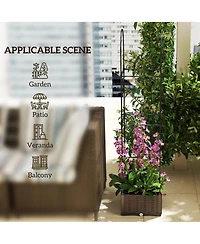 2-in-1 Self-Watering Trellis Planter Box Reinforced Pp and Steel Construction