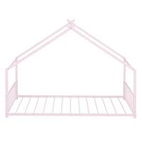 Streamdale Twin Size Metal House Bed, Black