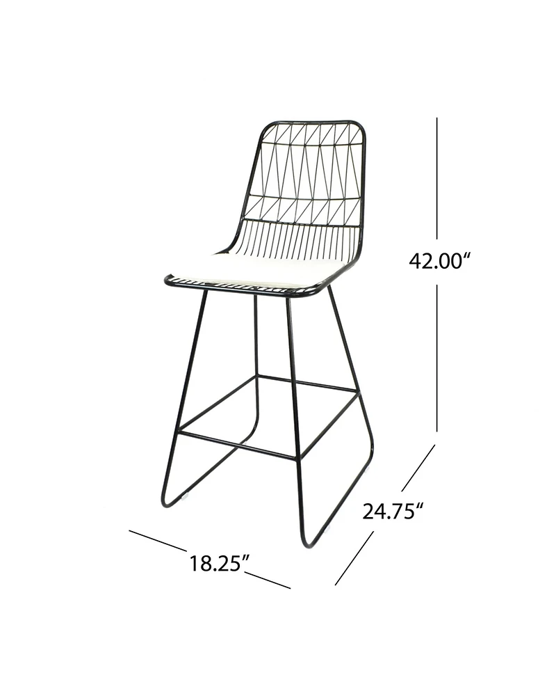 Streamdale Furniture Niez Outdoor Wire Counter Stools with Cushions (Set of 2)