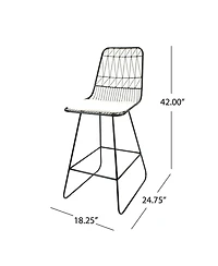 Streamdale Furniture Niez Outdoor Wire Counter Stools with Cushions (Set of 2)