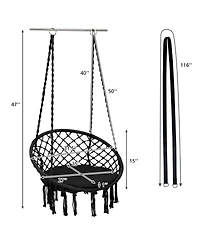 Slickblue Cushioned Hammock Swing Chair with Hanging Kit