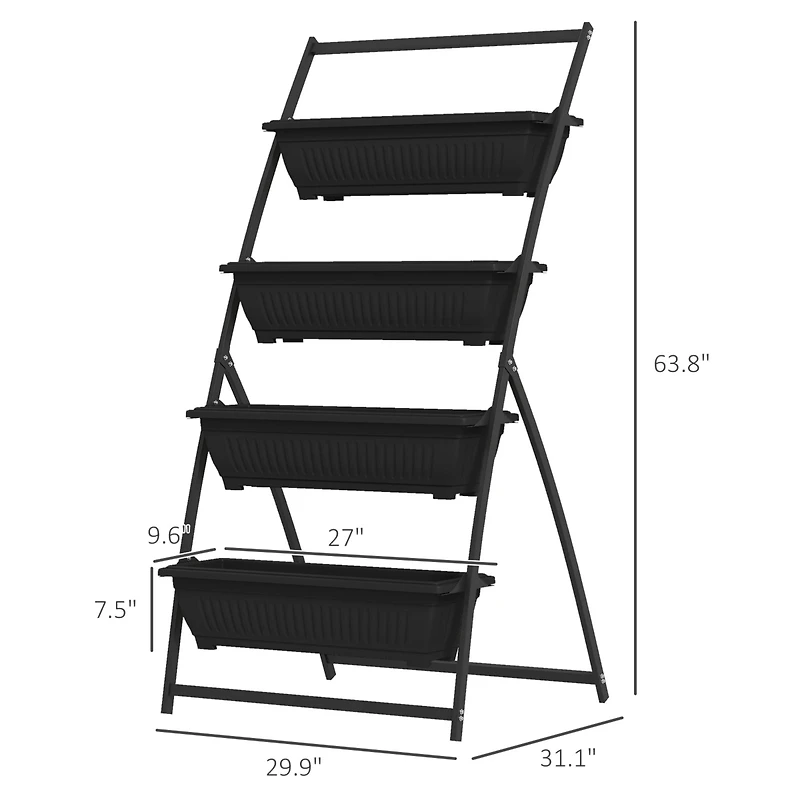 Streamdale Furniture 4-Tiered Vertical Garden Ergonomic, Space-Saving