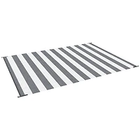 Outsunny Outdoor Rug with Carry Bag 9' x 12' Plastic Straw Rug Gray & White