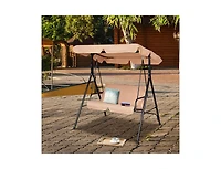 Slickblue Loveseat Cushioned Patio Steel Frame Swing Glider