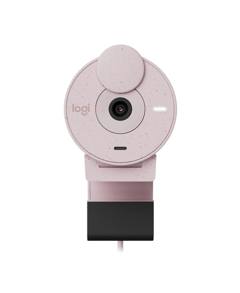 Logitech Brio 300 Rose Noise-Reducing Mic and 1080P Webcam with Shutter