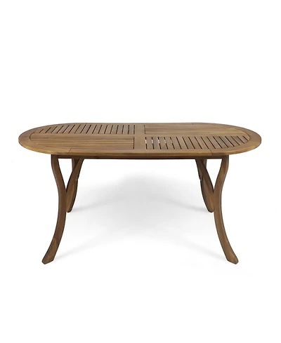 Streamdale Elegant Oval Acacia Wood Table with Teak Finish for Outdoor Patios
