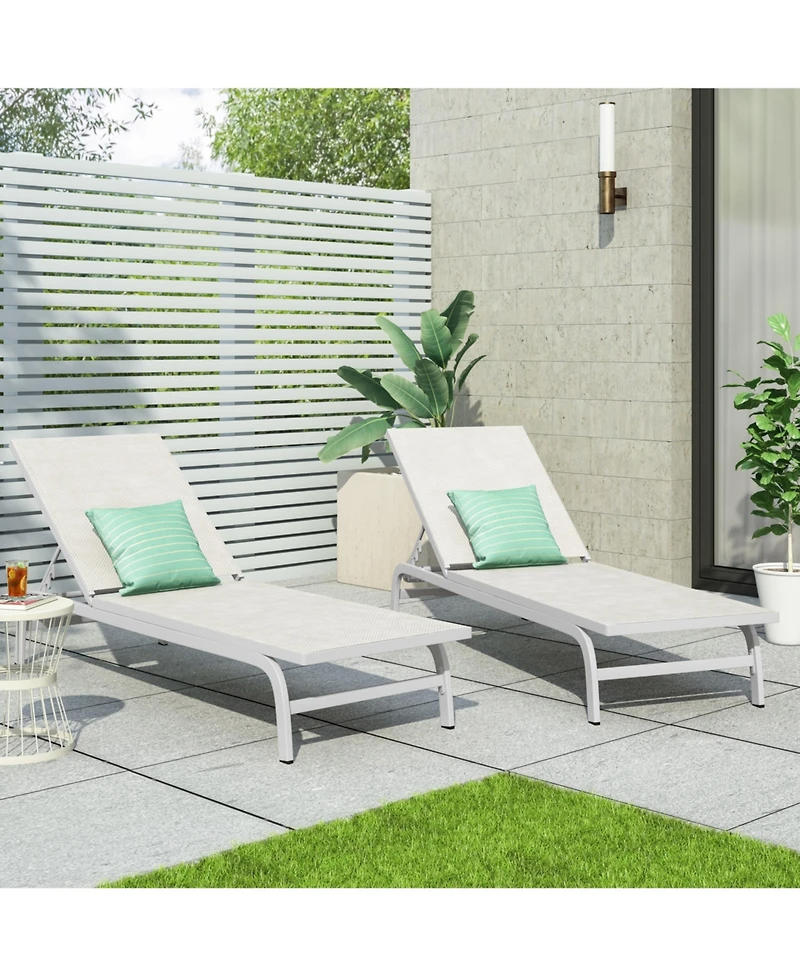 Premium Outdoor Mesh Chaise Lounge Set for Relaxation and Comfort