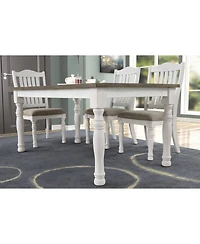 Ebret Farmhouse Two-tone Distressed Wood Dining Table, Brown and White