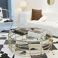 Streamdale Furniture Round Tempered Glass Table Top Clear Glass