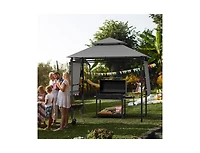 Slickblue 13.5 x 4 Feet Patio Bbq Grill Gazebo Canopy with Dual Side Awnings