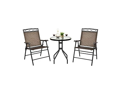 Slickblue Patio Dining Set with Patio Folding Chairs and Table