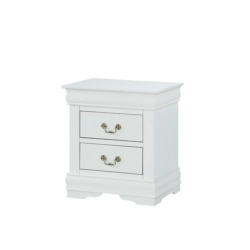 Simplie Fun Louis Philip Style Two-Drawer Nightstand with Rich Finish