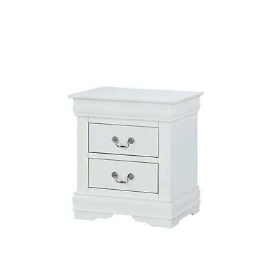 Simplie Fun Louis Philip Style Two-Drawer Nightstand with Rich Finish