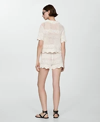 Mango Women's Crochet Knit Cardigan