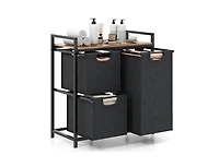 Slickblue Laundry Basket Organizer Dirty Clothes Hamper with Shelf and 3 Removable Bags