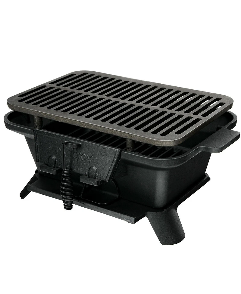 Slickblue Heavy Duty Cast Iron Tabletop Bbq Grill Stove for Camping Picnic