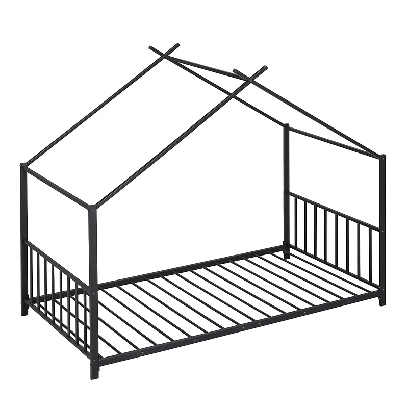 Streamdale Twin Metal House Platform Bed, White