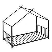 Streamdale Twin Metal House Platform Bed, White
