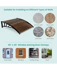 40'' x 40'' Patio Awning Canopy Outdoor Window Door Overhang Rain Snow Protection