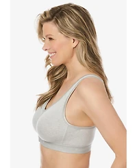 Comfort Choice Women's Plus Wireless Front-Close Lounge Bra