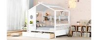 Streamdale Full-Size Wooden House Bed with Drawers and Storage