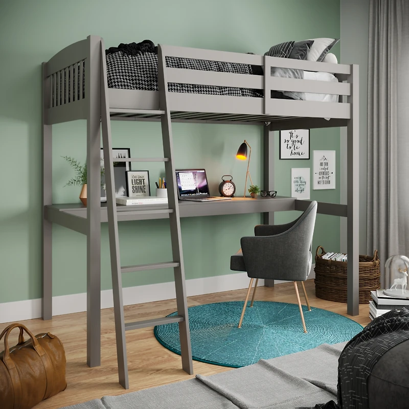 Streamdale Everest Twin Loft Bed with Desk and Storage