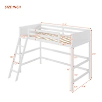 Streamdale Solid Wood Twin Loft Bed With Ladder