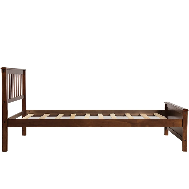Streamdale Furniture Twin Size Wood Platform Bed With Headboard, Footboard And Wood Slat Support