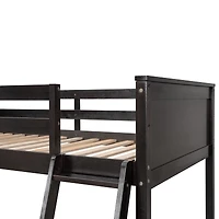 Streamdale Twin Loft Bed With Shelves And Desk, Wooden Desk