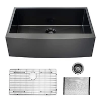 Streamdale 30" Farmhouse Single Bowl Stainless Steel Sink with Grid