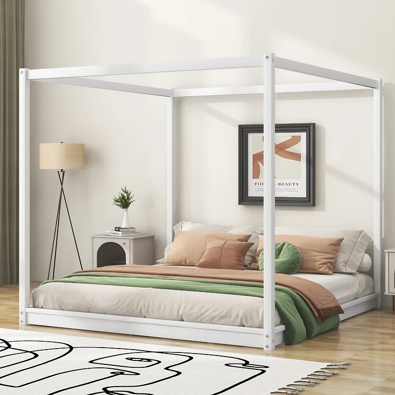 Streamdale King Canopy Platform Bed With Support Legs