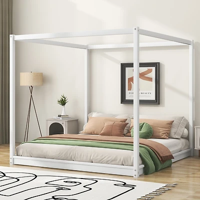Streamdale King Canopy Platform Bed With Support Legs