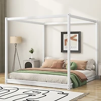 Streamdale King Canopy Platform Bed With Support Legs