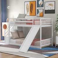 Streamdale Twin Over Bunk Bed With Convertible Slide And Stairway