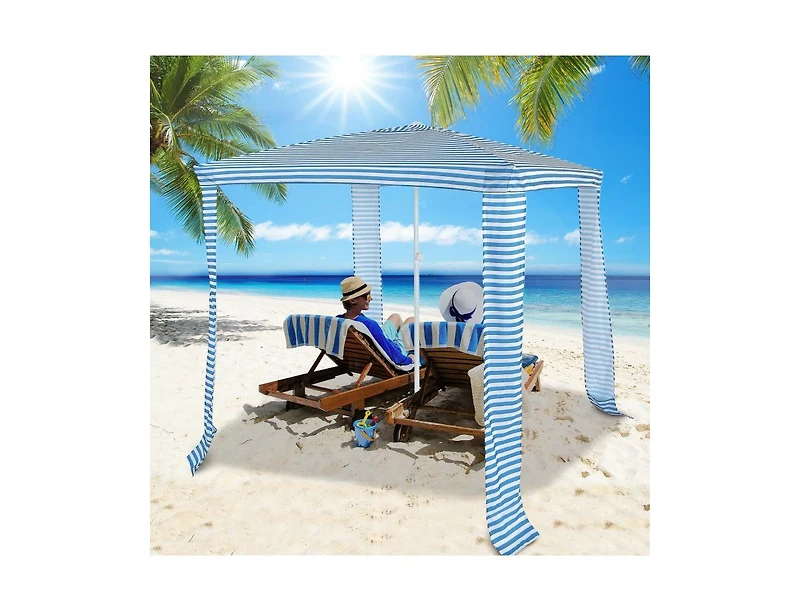 Slickblue 6.6 x Feet Foldable and Easy-Setup Beach Canopy With Carry Bag