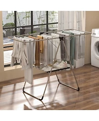 Slickblue 2-Tier Laundry Drying Rack Folding Cloth Rack with Aluminum Frame