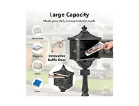 Slickblue Retro Cast Aluminum Mailbox Security Postal Letter Box with Baffle Door
