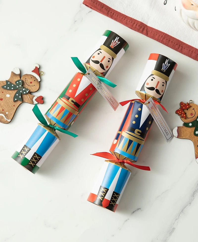 Glitzhome 8PK 1.50''D X 10.00''H Christmas Nutcracker Party Cracker with Gift Contents