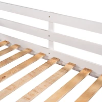 Streamdale Full And Twin L-Shaped Bunk Bed With Slide Short Ladder