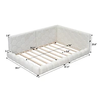 Streamdale Furniture Upholstered Full Size Platform Bed With Usb Ports And Led Belt