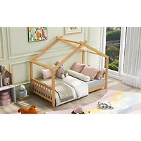 Streamdale Twin House Platform Bed With Headboard And Footboard, Roof Design