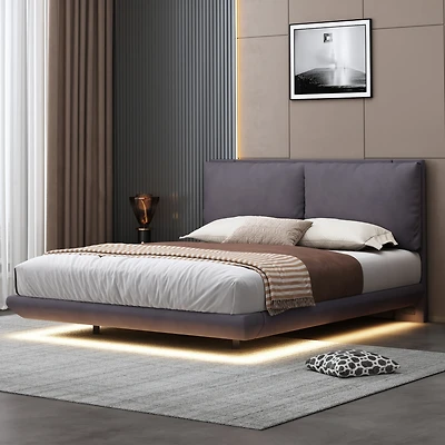 Streamdale Queen Size Platform Bed with Usb Ports and Sensor Light