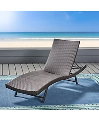 Simplie Fun Serene Modern Outdoor Chaise Lounge with Adjustable Back