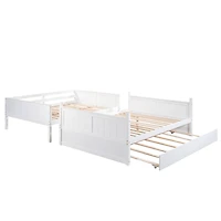 Streamdale Full Over Full Bunk Bed With Twin Size Trundle, Walnut