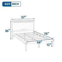 Streamdale Queen Platform Bed Frame, Wood Slats