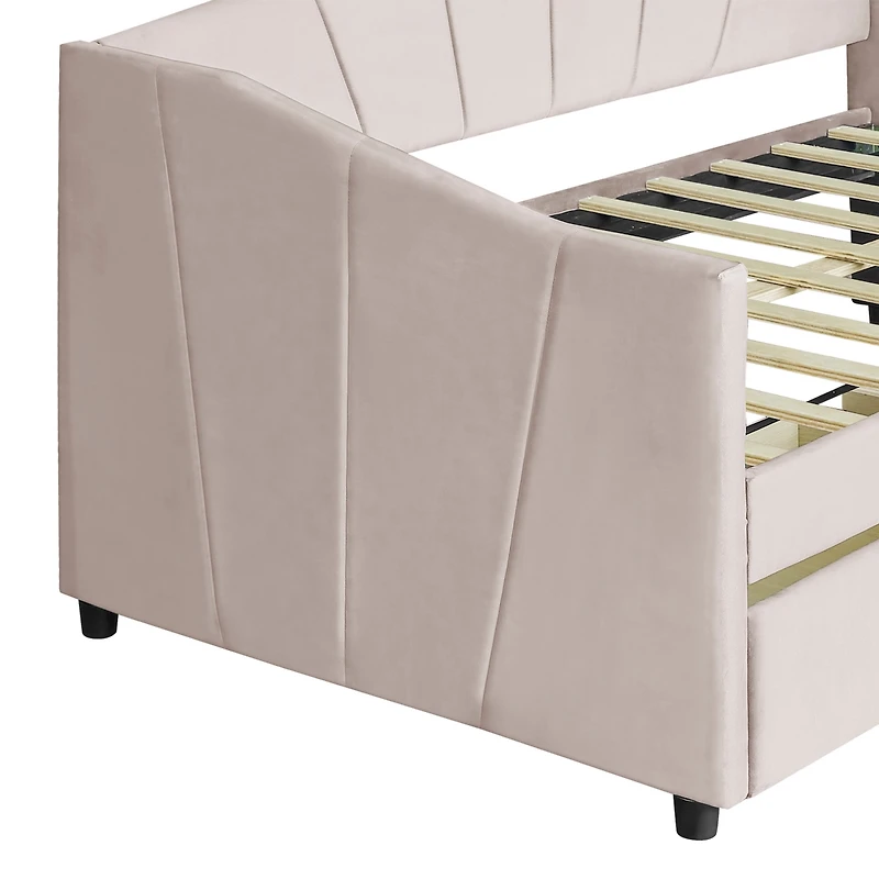 Streamdale Upholstered Daybed Twin With Two Drawers And Wood Slat