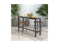 Slickblue Outdoor Bar Table with Waterproof Top and Heavy-duty Metal Frame