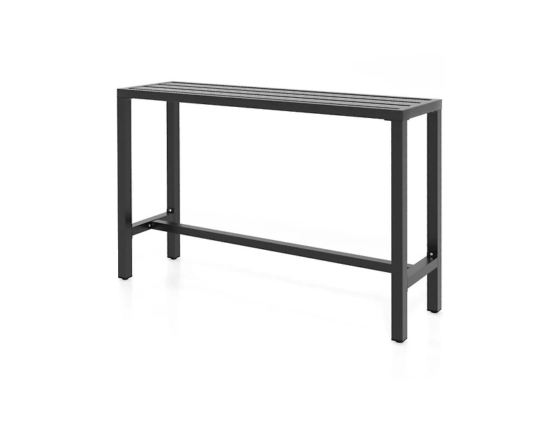 Slickblue Outdoor Bar Table with Waterproof Top and Heavy-duty Metal Frame